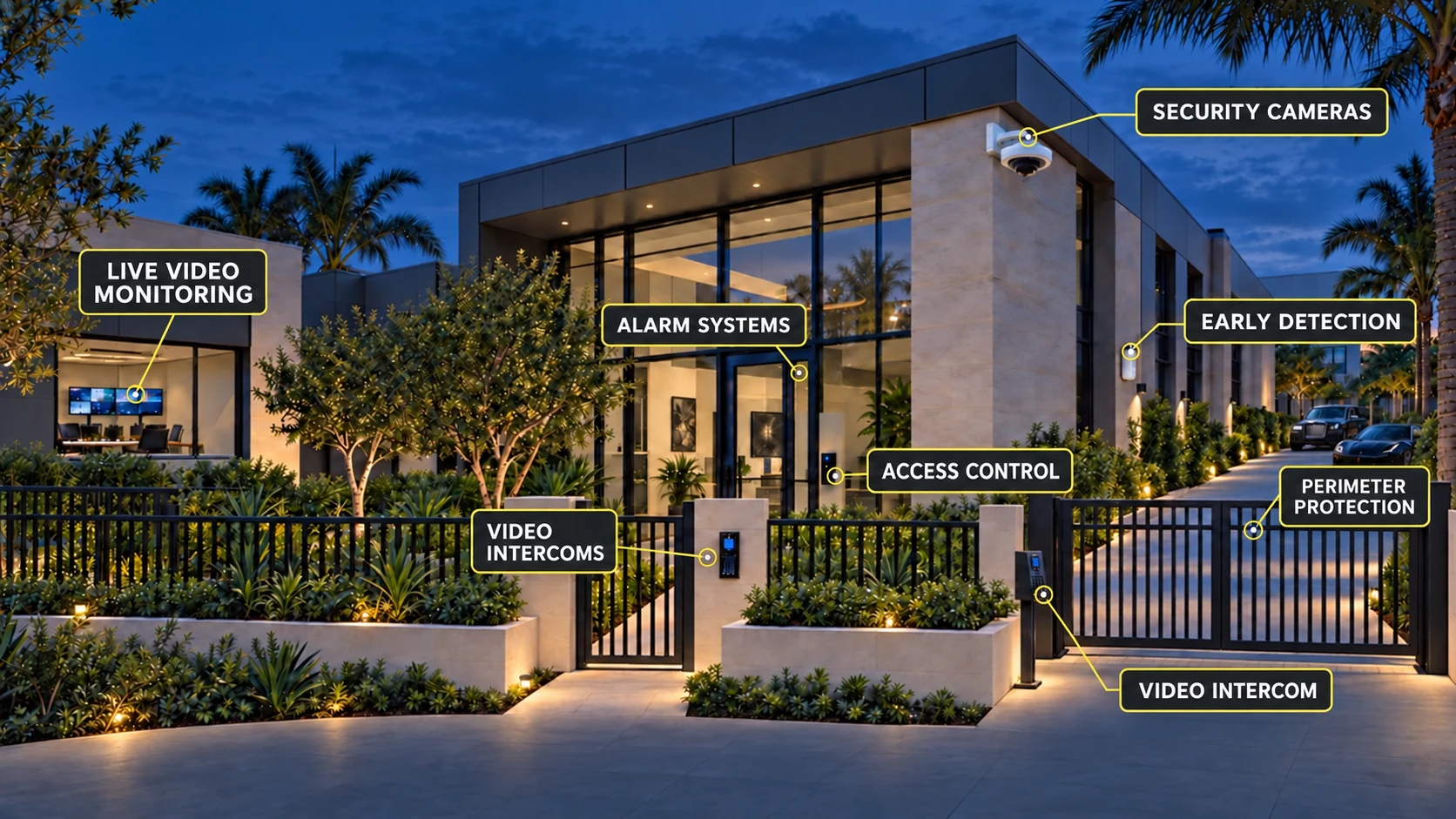 Integrated residential estate security installation in Southern California